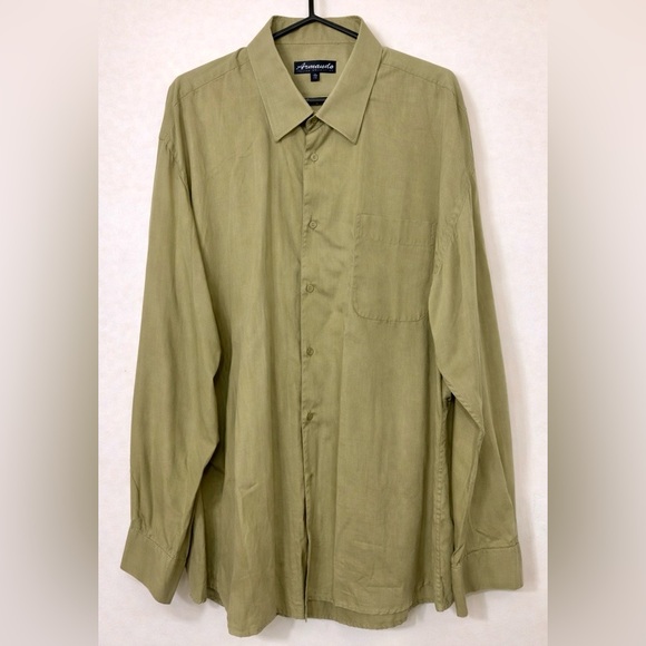 Armando italian collection Other - Armando Italian Collection Olive Green Dress Shirt - Size XL - Neck 17.5
